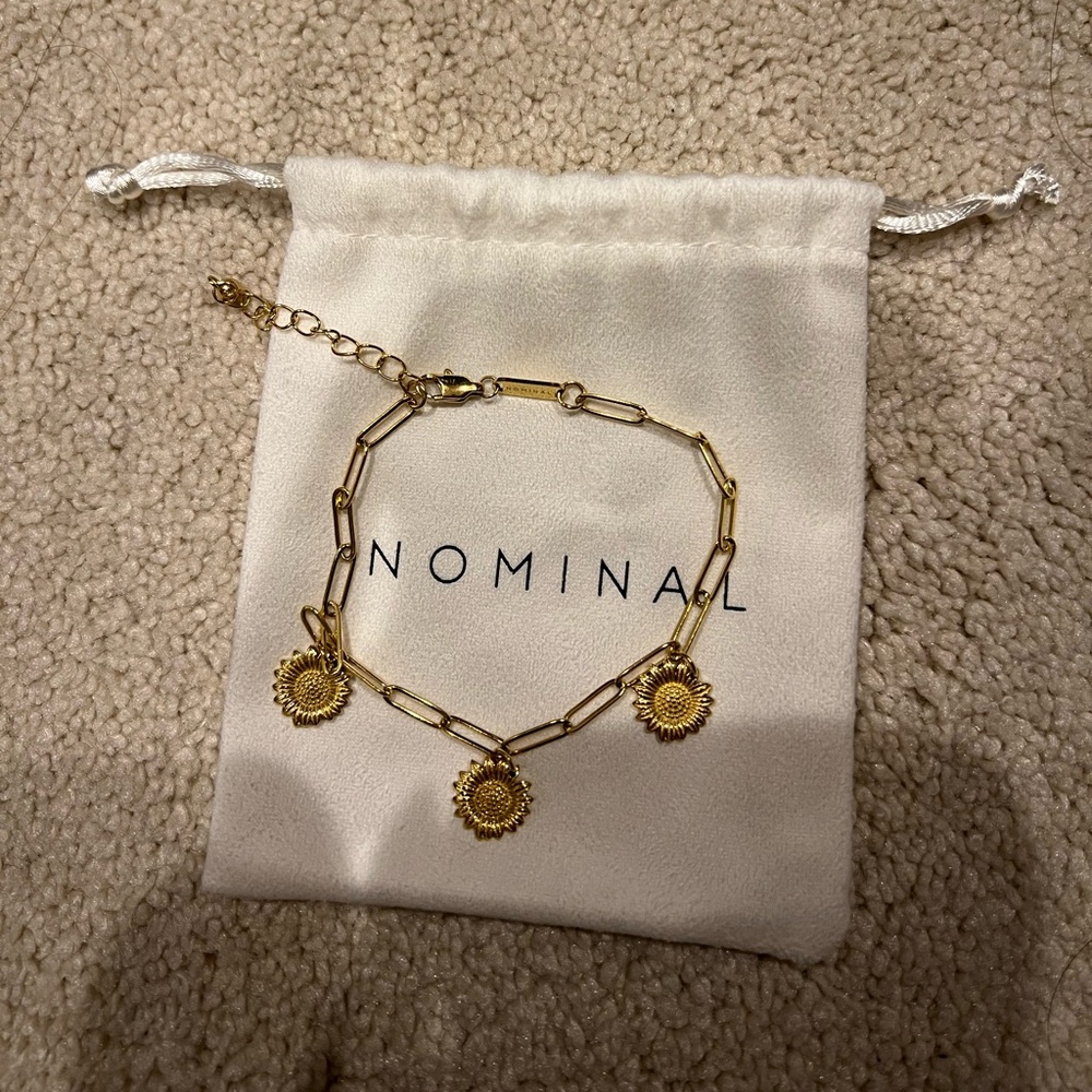 Nominal Gold Sunflower Anklet